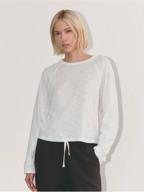 Everlane White Long-Sleeve Crew Tee